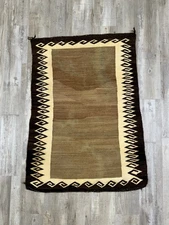 Navajo Double Saddle Blanket   ca. 1920   Size 49" L x 36" W   A single window