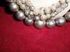 Vintage silver plated round balls/ faux pearls 2 strand necklace — photo 2