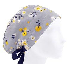 Surgical scrub hat, cotton scrub hats, womens scrub caps, floral scrub cap