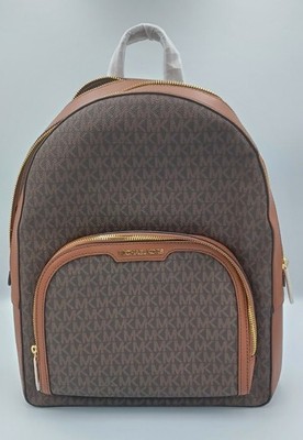 Michael Kors Jaycee Large Backpack Brown MK Logo 35S2G8TB7B Travel Bag