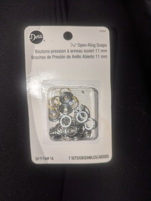 7pc 7/16'' Snap Fasteners White Hammer-On Dritz # 14034 Prym Consumer USA New