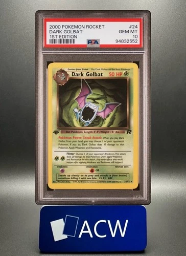 Dark Golbat - 2000 Team Rocket #24 🔥 1st Edition PSA 10 🔥 GEM Vintage Pokemon