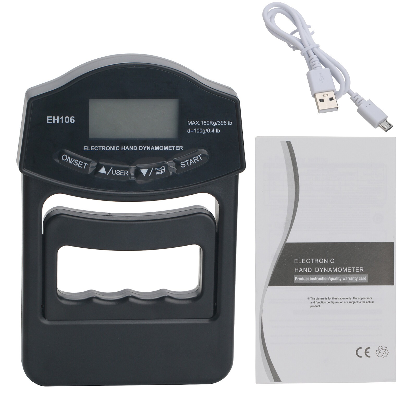 Grip Strength Tester, 396Lbs/180Kg Digital Hand Dynamometer Grip Strength NEW US