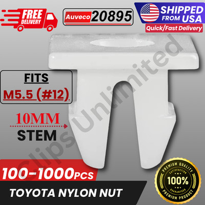 Auveco 20895 Natural Nylon Nut M5.5 (#12) Front Bumper Nut Toyota 90189-06193