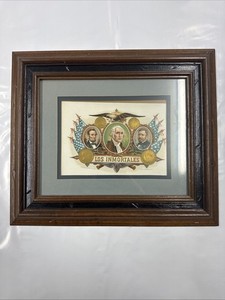 Old Original LOS INMORTALES Cigar Label -  LINCOLN - WASHINGTON - GRANT - A1