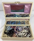 Vintage Costume Jewelry Box Estate Lot Sarah Coventry Japan Faux Pearl Necklace