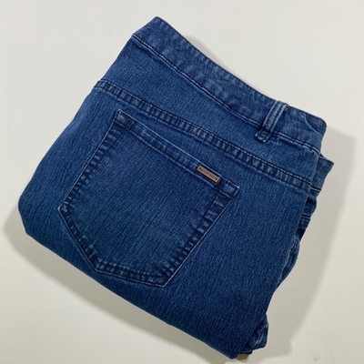 Jaclyn Smith Womens 22W Dark Wash Skinny Jeans High Rise Blue Stretch Denim