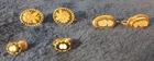 Three Pair Vintage  Clip-on Earrings  Goldtone Cameo Acrylic Costume Jewelry