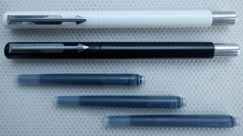 PARKER Vector Black Fountain & White Ballpoint Pens + Ink Cartridges Stationery - Picture 3 of 23