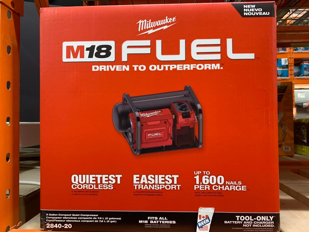 Milwaukee M18 FUEL 18-Volt Lithium-Ion Brushless Cordless 2 Gal. Electric  Compact Quiet Compressor (Tool-Only) 2840-20 - The Home Depot