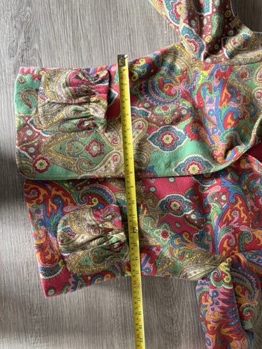 David Meister Designer Colorful Boho Paisley Wool Blend Crop Jacket/Blazer Sz 6 - Picture 8 of 11