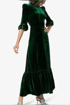 Luxurious Emerald Green Velvet Dress Stunning Formal Evening Wedding Gift forHer | eBay Luxurious Emerald Green Velvet Dress Stunning Formal Evening Wedding Gift forHer | eBay