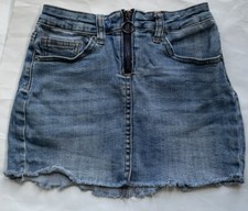 Girls Denim Skirt Jean Raw Edge Hem by Vanilla Star Size XS