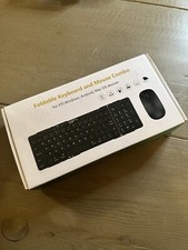 Foldable Keyboard and Mouse, EDJO Folding Wireless Keyboard Mouse Combo