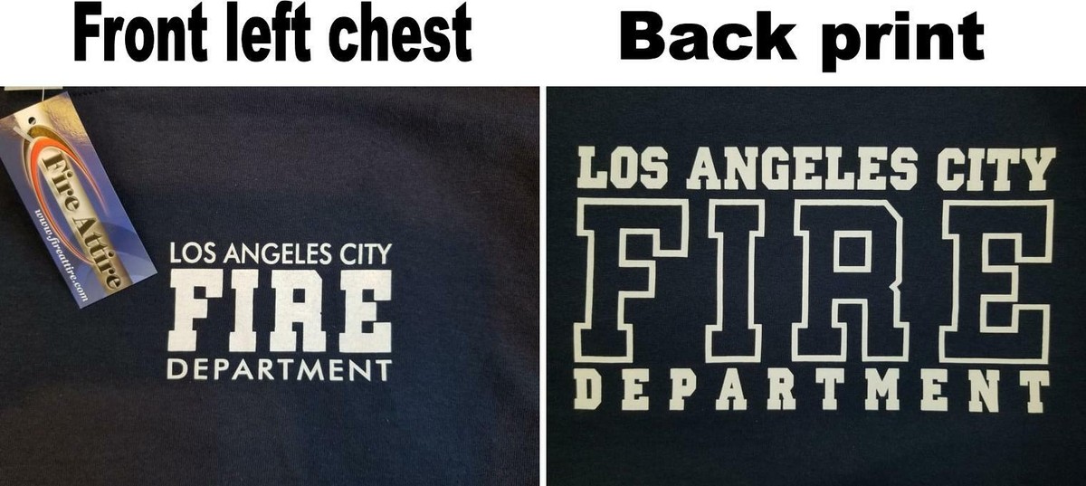 NEW AUTHENTIC LAFD T-Shirt Navy or Black LOS ANGELES City FIRE 
