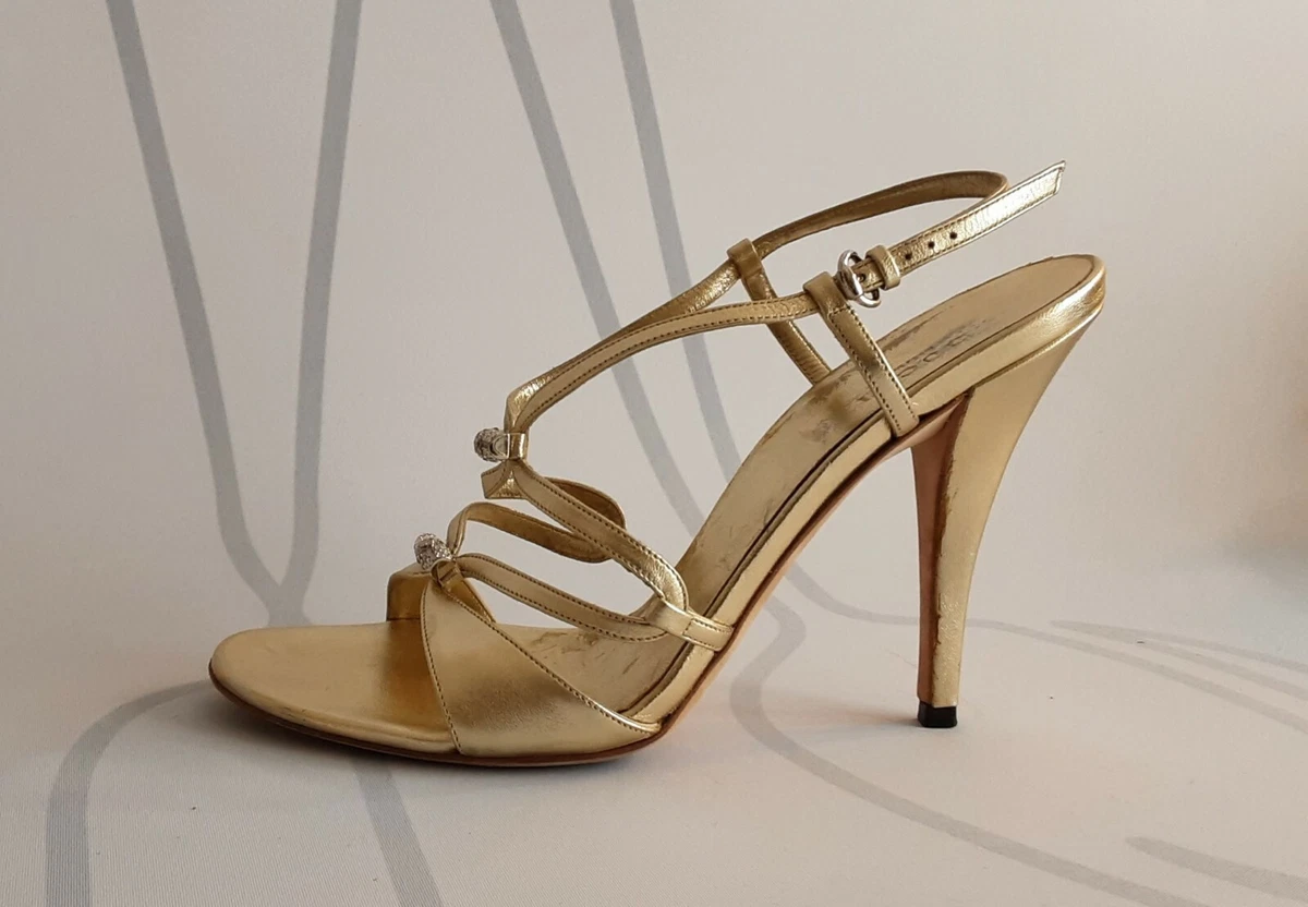 Gucci SANDALI IN PELLE DORATO n.39 C eBay