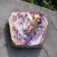 Ametrine Flower Agate Pink Freeform - Amethyst Crystal Specimen