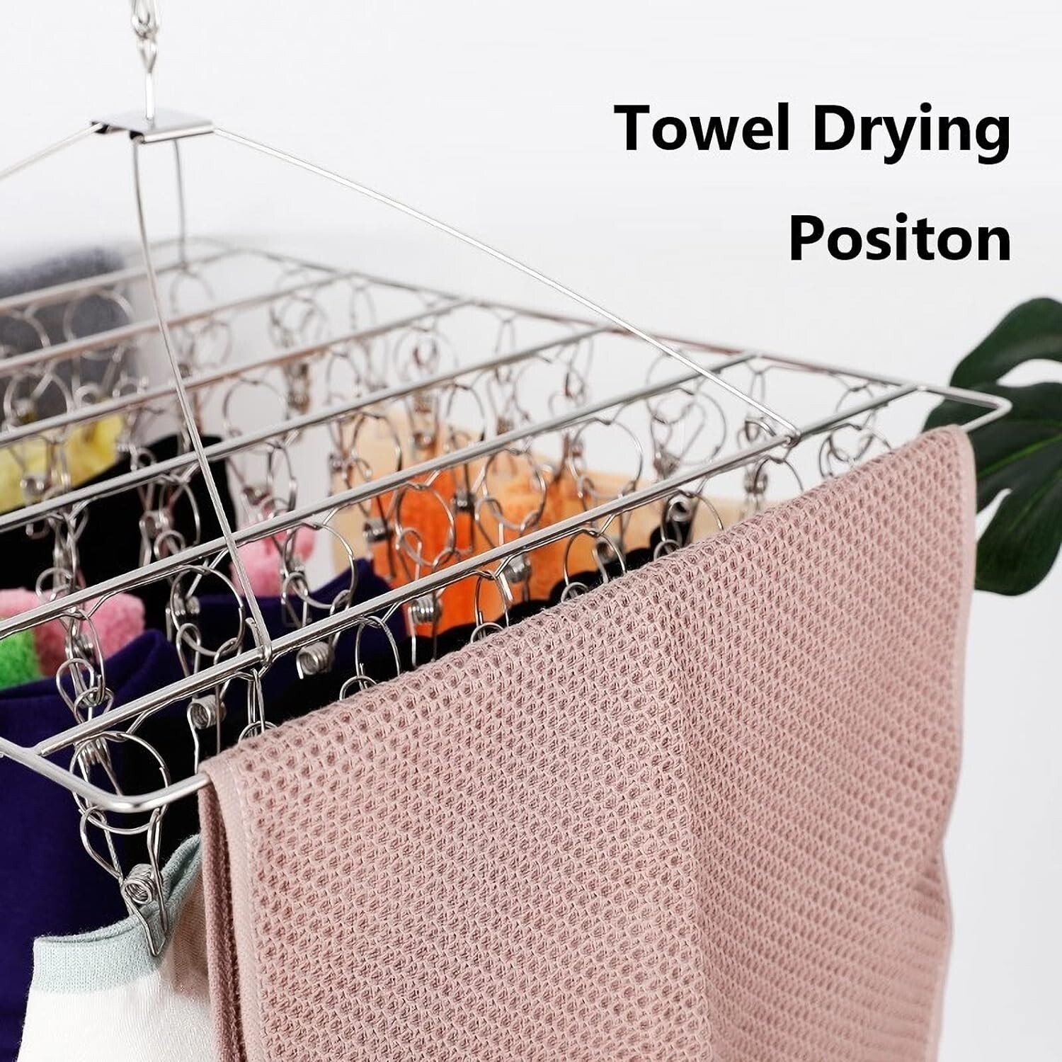 Underwear Socks Hanger Dryer Laundry 64 Clips Airer Rack Pants