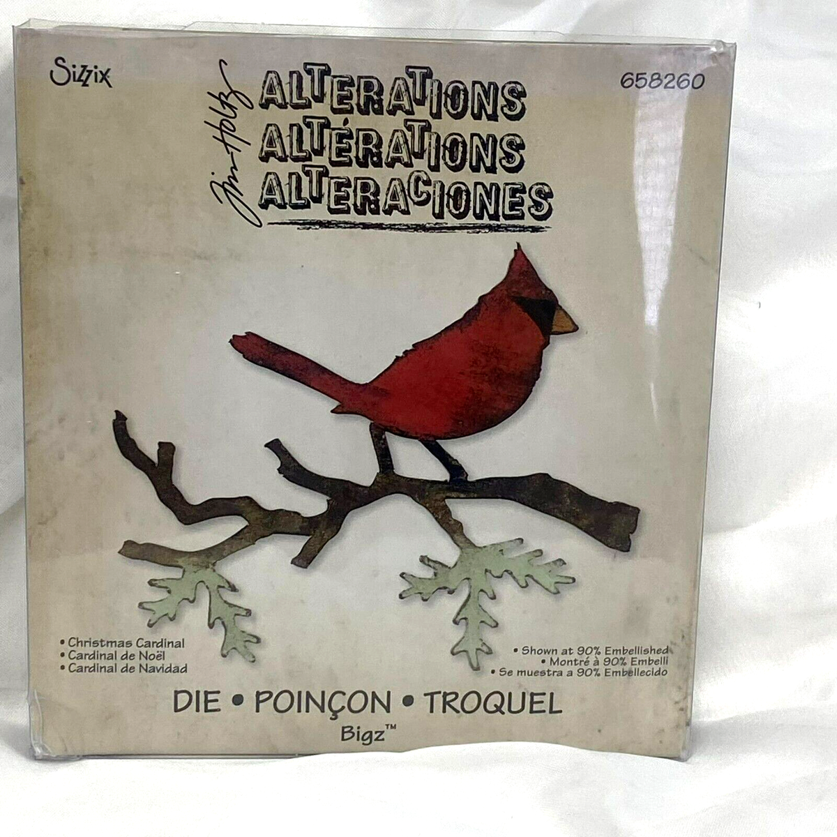 Sizzix Bigz Die Cardinal Christmas #658260 Retired Bird Craft DYI