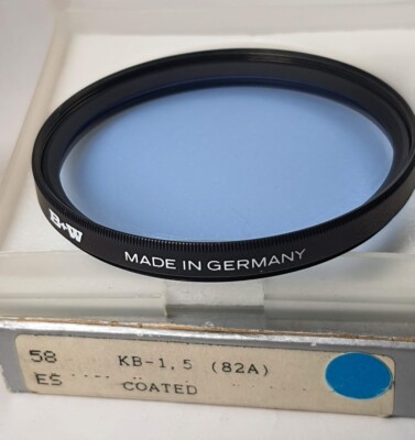 B+W 58mm 82A KB 1.5 Blue Color Conversion Glass Lens Filter 58-ES New Old Stock