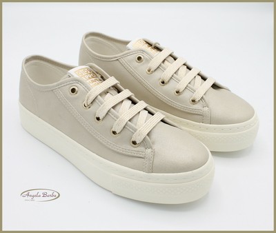 Gioseppo Niños Zapatos de Mujer Zapatillas Chica Con Cuña Plataforma de  Tela Oro | eBay