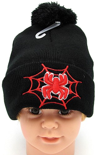 SPIDER Knit Pom Beanie Winter Skull Cap Hat Toddler Baby Infant Back Red Blue - Picture 4 of 19