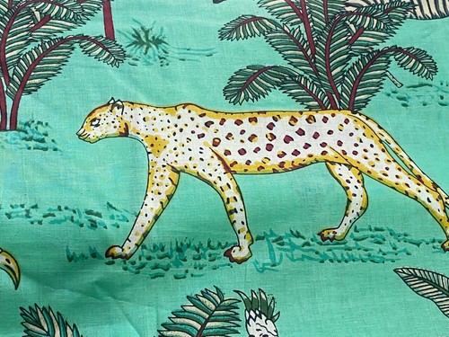 Indian Light Green Tiger Print Fabric Dressmaking Cotton Sewing Fabric 20 YD AU - 第 8/9 張圖片