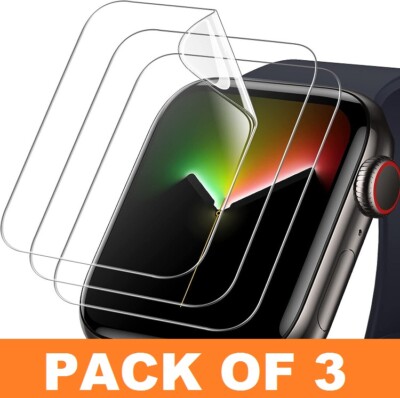 3er Pack Displayschutzfolie für Apple Watch Series 2 3 4 5 6 SE 7 Klar Blasenfrei