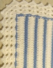 Crocheted Baby Blanket/Swaddling Blue and White