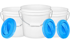 2 Gallon Food Grade Bucket Pail with Screw on Lid Pack of 3 
