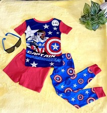 3 Piece Boys New Captain America Sleep Set Size 4 New 