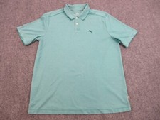 Tommy Bahama Polo Shirt Mens Large Green Marlin Logo Rugby Preppy Casual