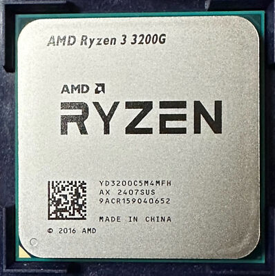 AMD Ryzen R3 3200G 4-core 4-thread 4MB 65W 3.60-4.00GHz AM4 CPU processor
