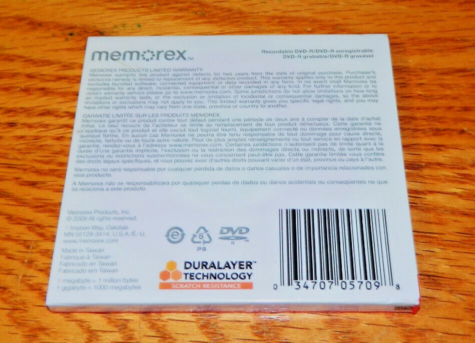 Memorex Mini DVDR Double Sided 4x 2.8GB 60min New Sealed 1 Pack eBay