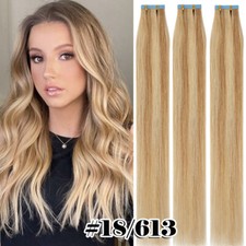 Russian 100% Remy Tape In Real Human Hair Extensions Skin Weft 10/20PCS Ombre UK