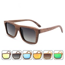 Vintage Bamboo Sunglasses Men's Women's Polarized Wooden Frame Glasses Wood Case