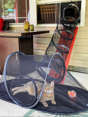 #ad Pet or cat 2 in 1 tent and play tunnel for outside or inside $22.50