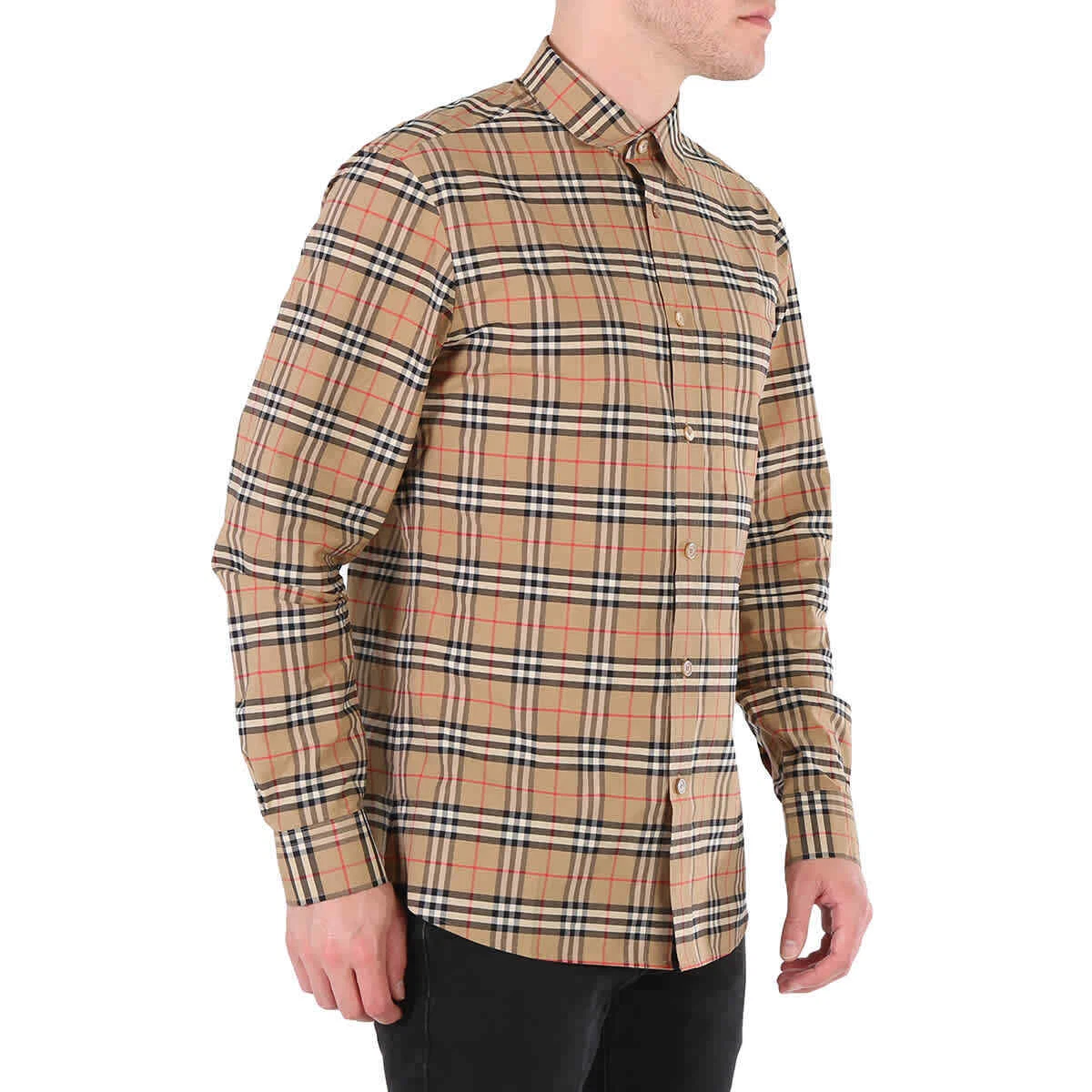 Chemise homme manches longues carreaux extensibles en coton