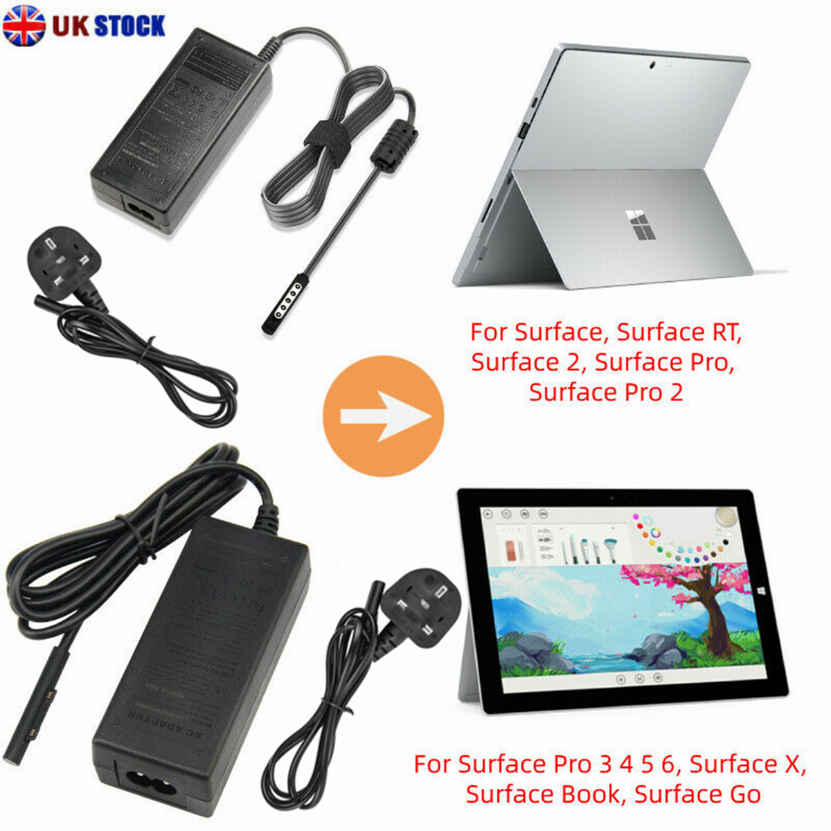 Surface Plug Surface Book 2 Charger Replacement Charger For Microsoft Surface Pro ...
