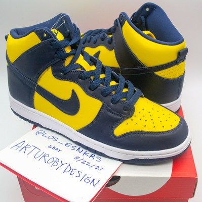 Nike Dunk High Michigan Navy Blue Varsity Maize 2020 Size 9 Brand New  CZ8149700 194500695047 | eBay