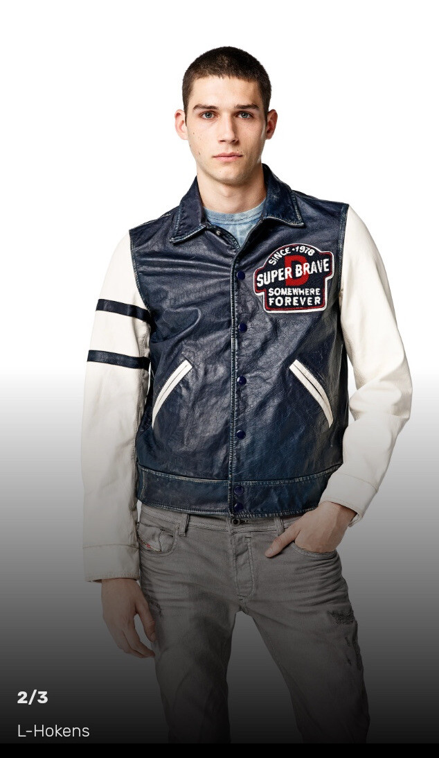 Diesel leather moto varsity jacket mens SMALL * L-Hokens Diesel leather moto varsity jacket mens SMALL * L-Hokens