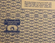 Donuts Box Vintage Original Doughnut Cake 1950's NOS Nantucket MA Downyflake