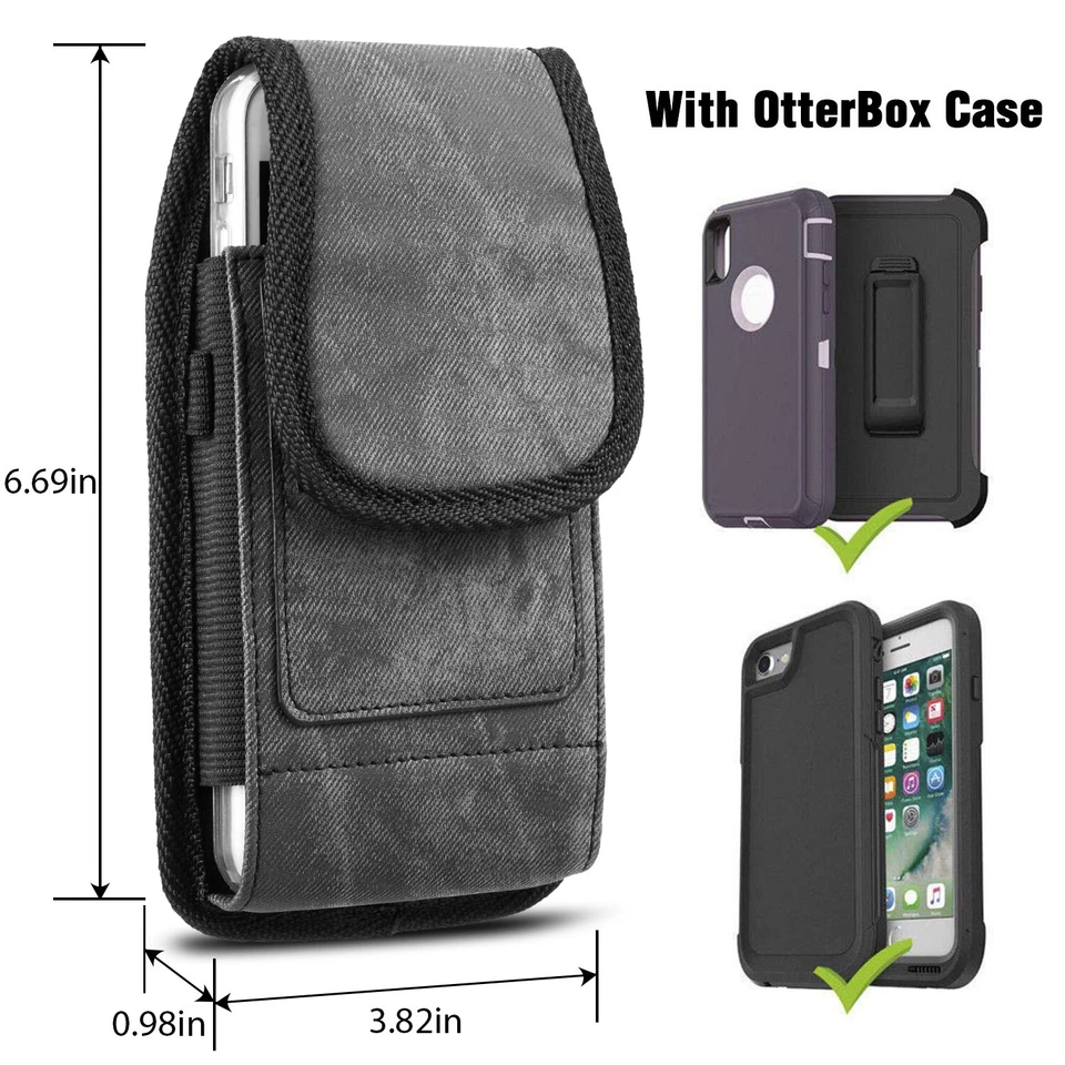 Funda Vertical Funda Clip Cinturón de Transporte para iPhone 8 7 6 Plus XR Xs Max Foto 3 de 4