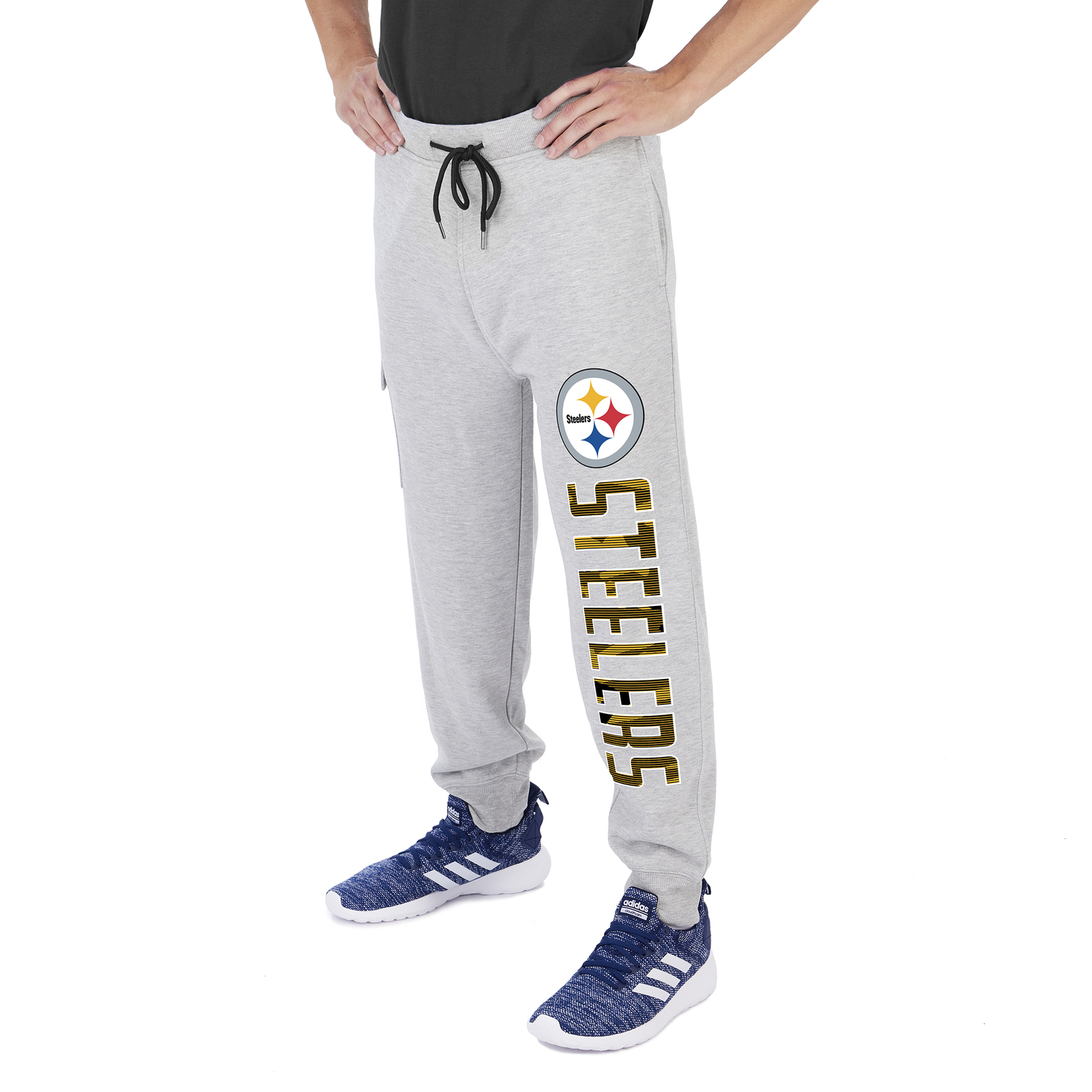 Мужские спортивные брюки-карго Zubaz NFL Pittsburgh Steelers Heather серого цвета