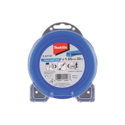 Makita Mähfaden Four-Leaf 1,65mm 30m blau für Akku-Sensen und -Trimmer E-01747