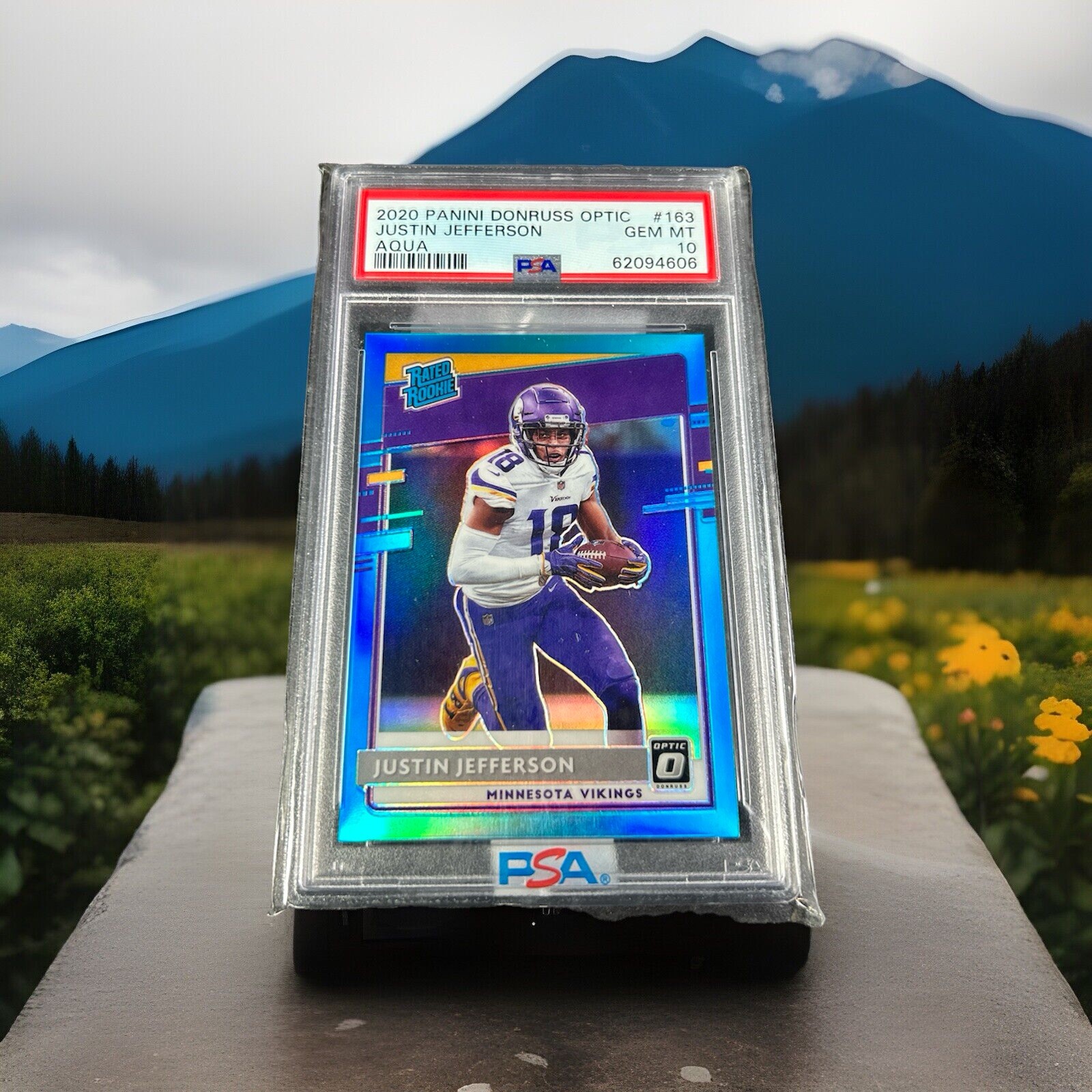 2020 Donruss Optic Rated Rookie Justin Jefferson Aqua /299 PSA 10