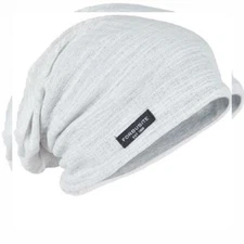 FORBUSITE B018 Distressed Stripe Slouch Beanie Skull Cap for Summer, B018h White
