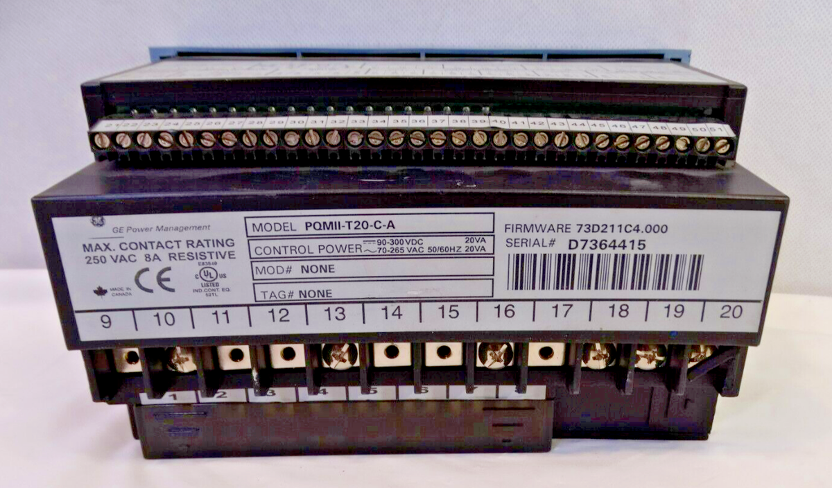 GE PQM II Power Quality Meter PQMII-T20-C-A, For PARTS GE PQM II Power Quality Meter PQMII-T20-C-A, For PARTS