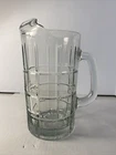 vintage Anchor Hocking Tartan Plaid Clear Water Pitcher 50oz.