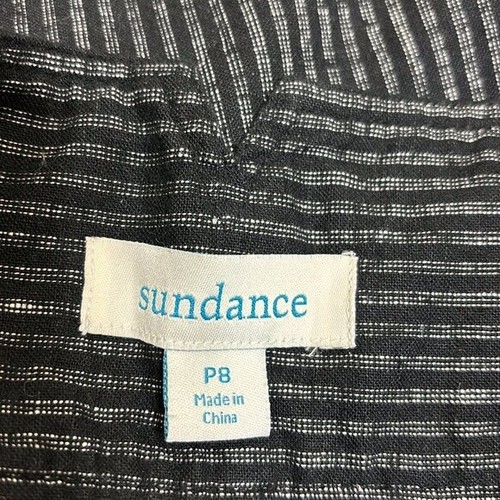 Pantalones Sundance de lino y algodón recortados al tobillo tiro alto a rayas talla 8 pequeños - Imagen 9 de 10